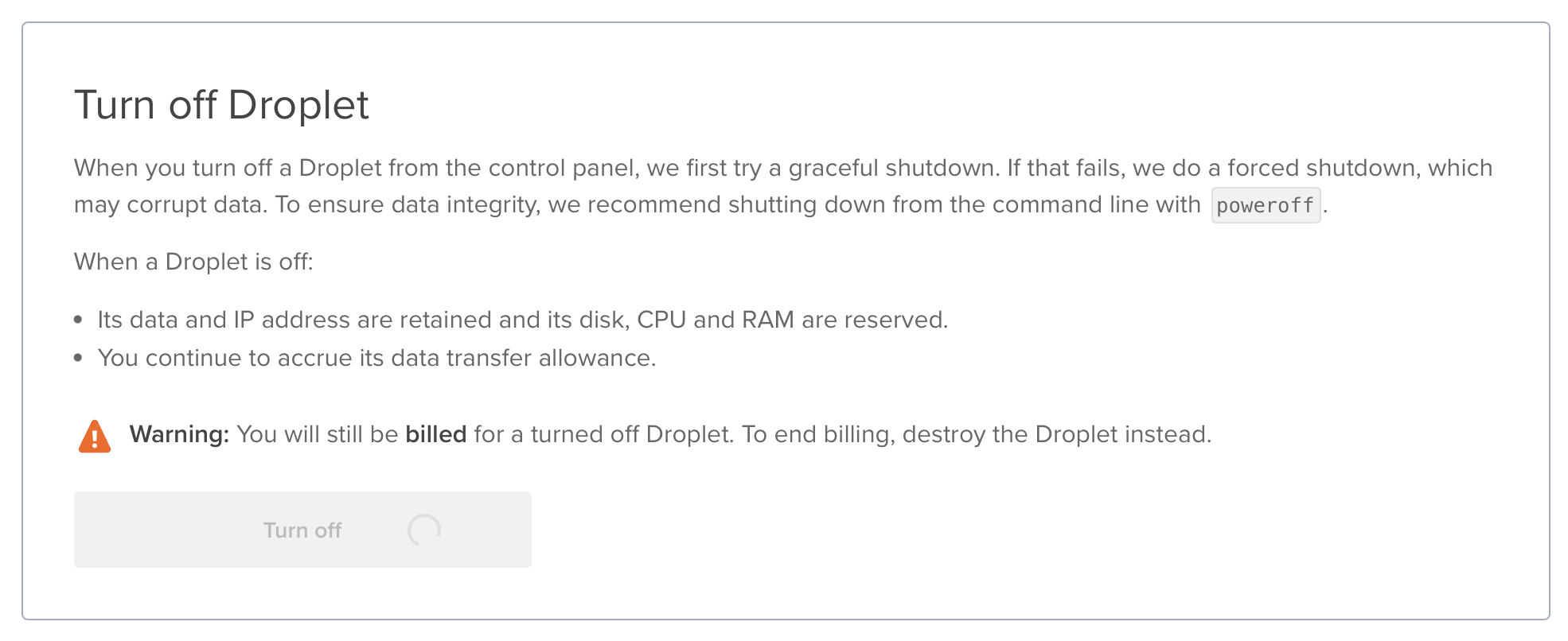 turning off droplet screenshot
